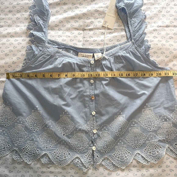 NWT Calypso St.Barth Embroidered Light Blue Eyelet Lace Size Small Pajama Set - Picture 8 of 8